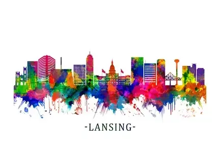Art version of the Lansing skyline