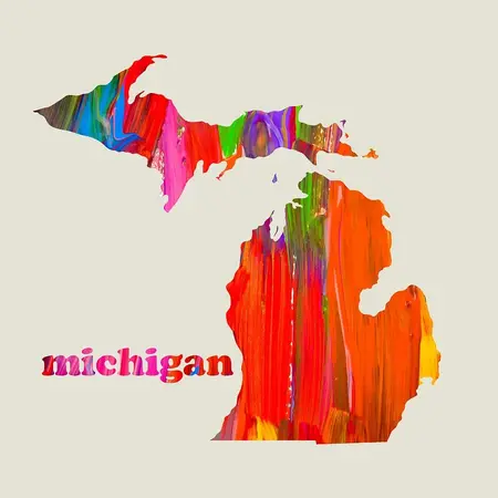 State of Michigan - watercolored