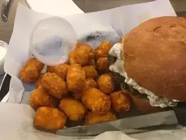 Oliver Burger and Tater Tots